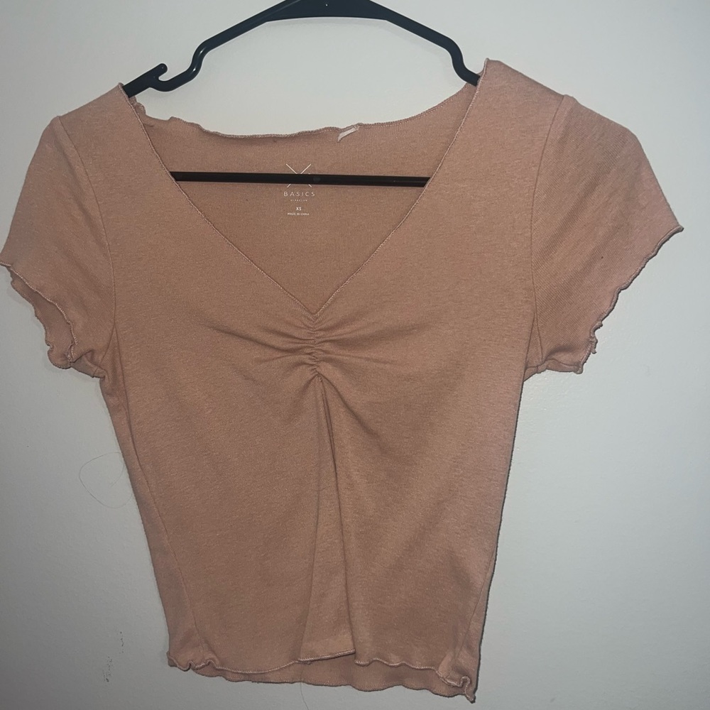 Pacsun basics lettuce trim crop top